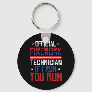 Firework Technician 4th Of July Funny Usa Pyro-tec Keychain