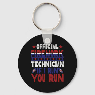 Firework Technician 4th Of July Funny Usa Pyro-tec Keychain