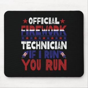 Firework Technician 4th Of July Funny Usa Pyro-tec Mouse Pad