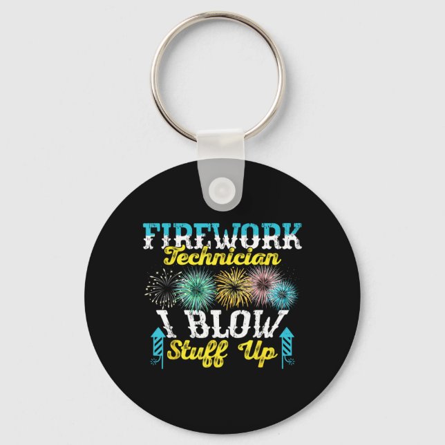 Firework Technigovernment Agencyn Blow Stuff Up Keychain (Front)