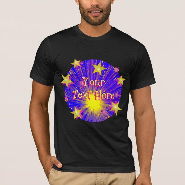 Firework 'Your Text'  t-shirt black (Front)