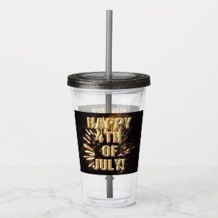 Fireworks 10 4th of July acrylic tumbler