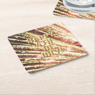 Fireworks 11 4th of July paper coasters