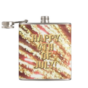 Fireworks 11 4th of July wrapped flask