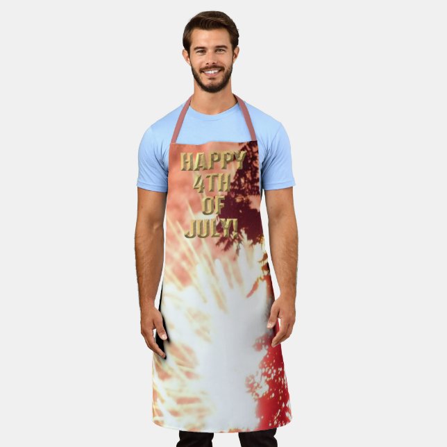 Fireworks 12 4th of July chef apron (Worn)