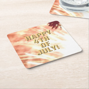 Fireworks 12 4th of July paper coasters