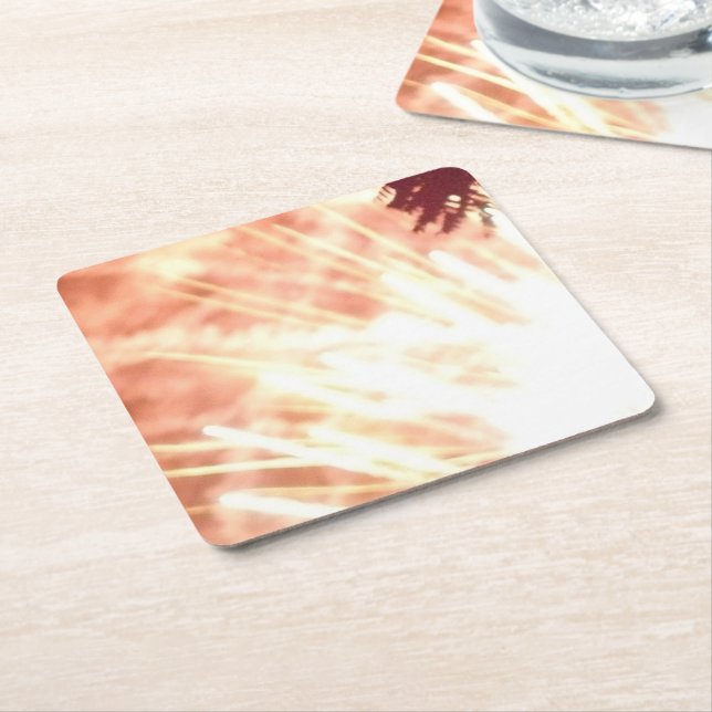 Fireworks 12 paper coasters (Angled)