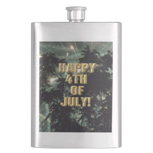 Fireworks 13 4th of July stainless steel flask