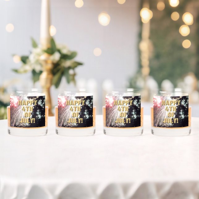 Fireworks 14 4th of July rocks glasses set of 4 (Insitu (Wedding))