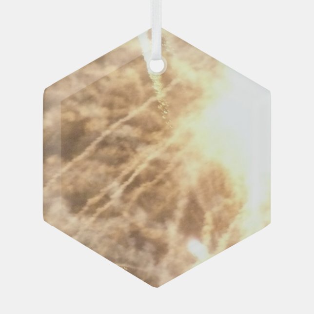 Fireworks 15 glass hexagon ornament (Front)