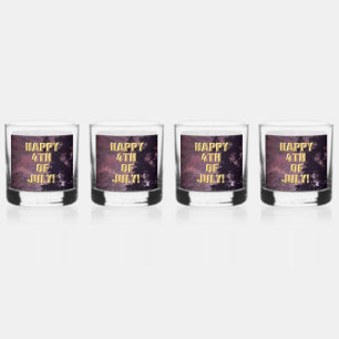 Fireworks 16 4th of July rocks glasses set of 4