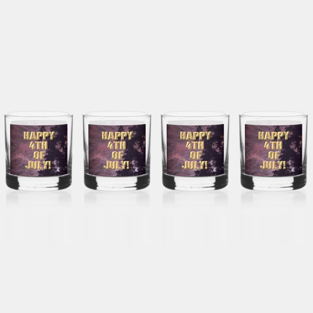 Fireworks 16 4th of July rocks glasses set of 4 (Front)