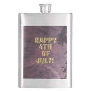 Fireworks 16 4th of July stainless steel flask