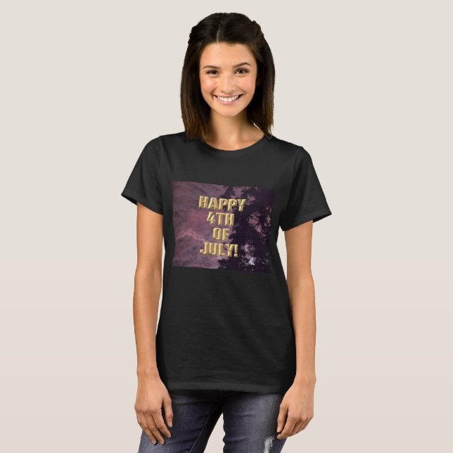 Fireworks 16 4th of July women black shirt (Front Full)