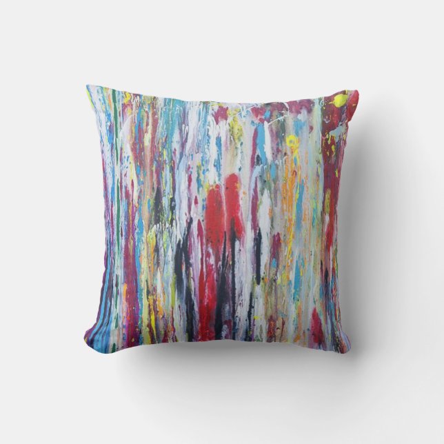 Fireworks 16 x 16 Outdoor Throw Pillow (Front)