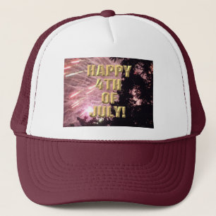 Fireworks 17 4th of July maroon trucker hat