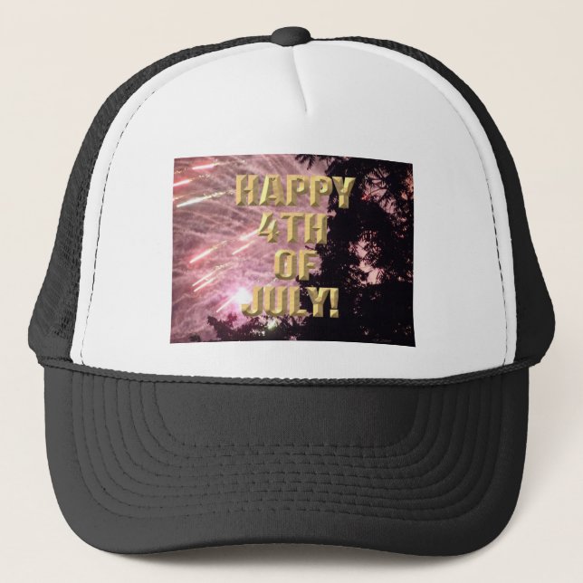 Fireworks 17 4th of July trucker hat (Front)