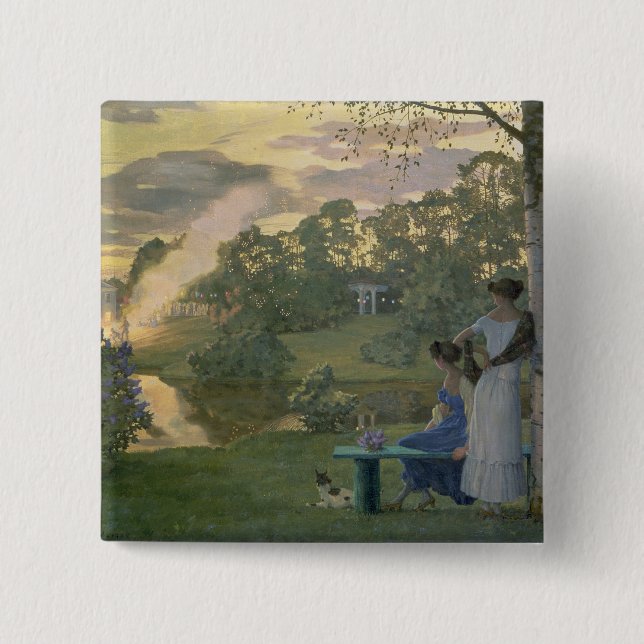 Fireworks, 1922 2 inch square button (Front)