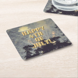 Fireworks 19 4th of July paper coasters