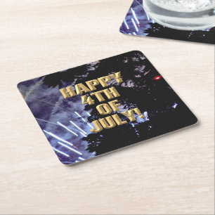 Fireworks 1 4th of July paper coasters
