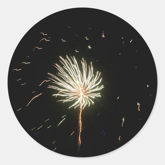 Fireworks 1 classic round sticker (Front)