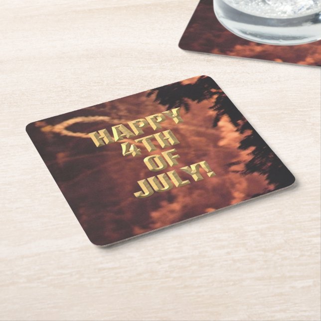 Fireworks 20 4th of July paper coasters (Angled)