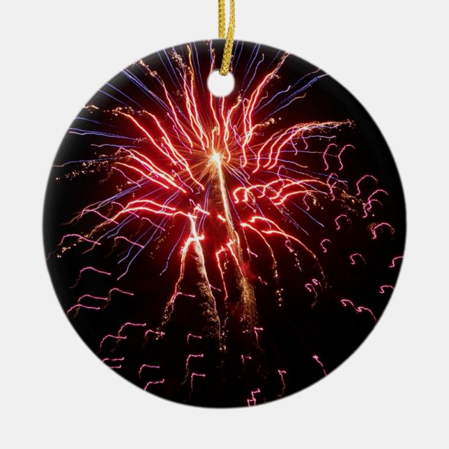 Fireworks 2 ceramic ornament (Front)