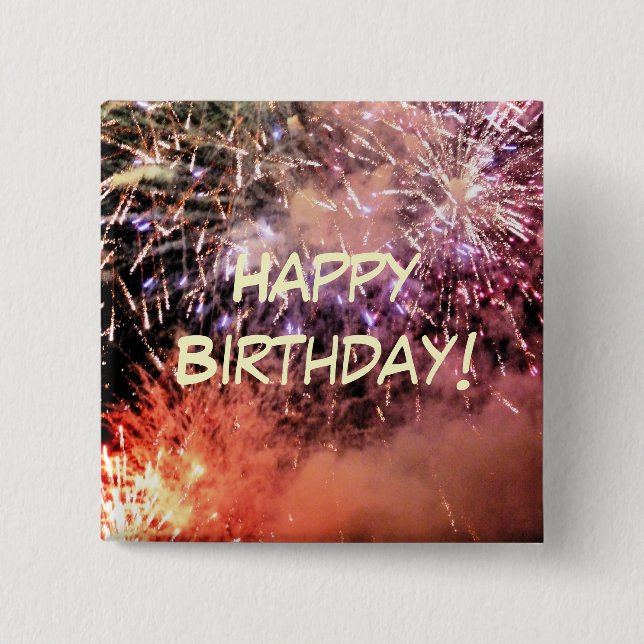 FIREWORKS 2 INCH SQUARE BUTTON (Front)