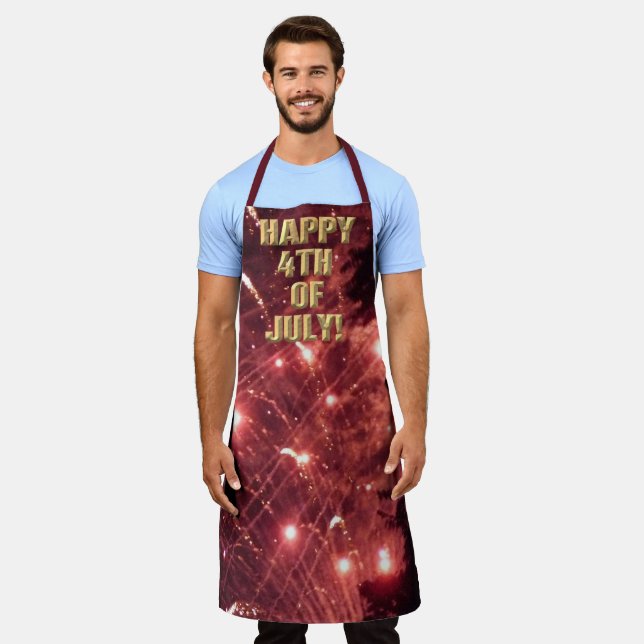 Fireworks 3 4th of July chef apron (Worn)