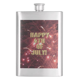 Fireworks 3 4th of July stainless steel flask
