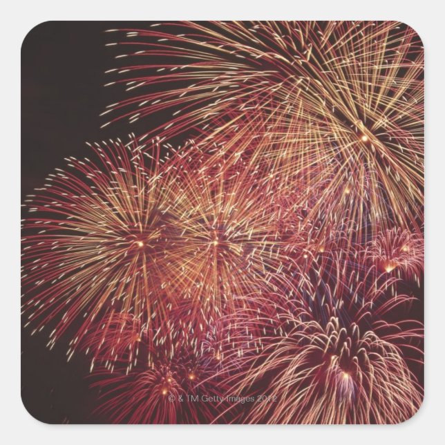Fireworks 3 square sticker (Front)