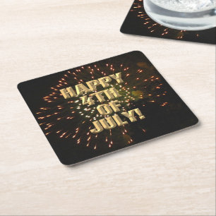 Fireworks 4 4th of July paper coasters