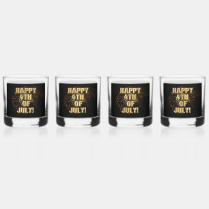 Fireworks 4 4th of July rocks glasses set of 4