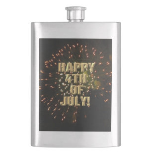 Fireworks 4 4th of July stainless steel flask