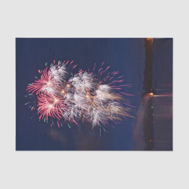 Fireworks 4th Of July Independence Day Decoupage Tissue Paper (Front)