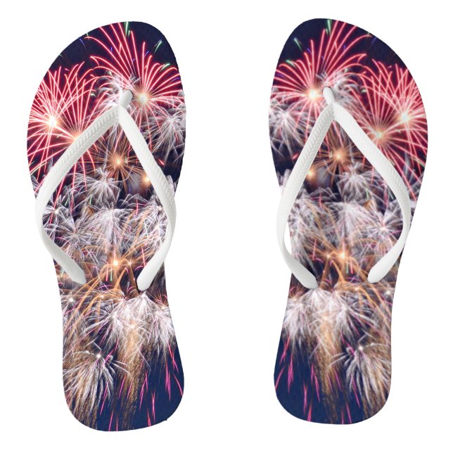 Fireworks 4th Of July Independence Day Flip Flops (Footbed)