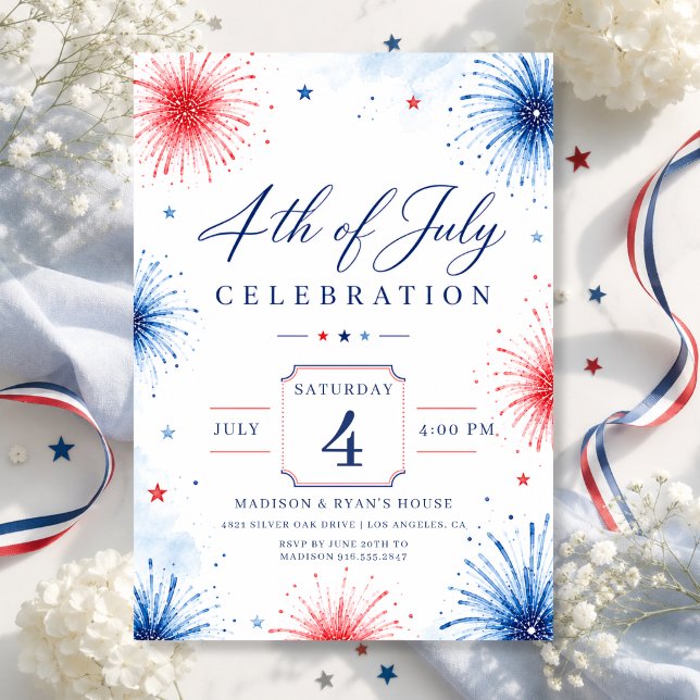 Fireworks 4th of July Party Invitation (Creator Uploaded)