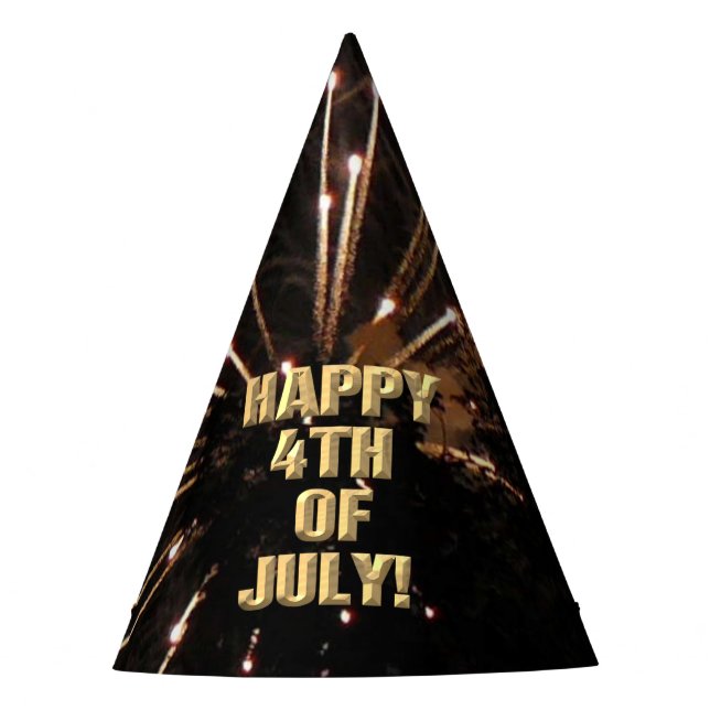 Fireworks 5 4th of July party hat (Front)