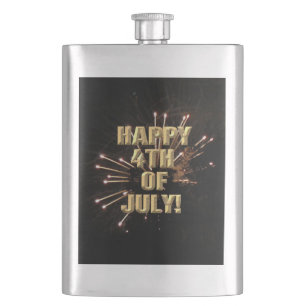 Fireworks 5 4th of July stainless steel flask