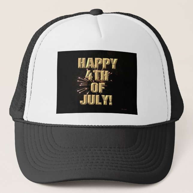 Fireworks 5 4th of July trucker hat (Front)