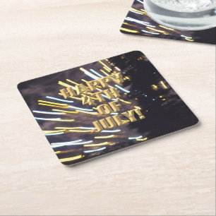 Fireworks 6 4th of July paper coasters