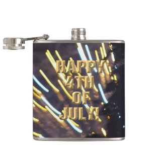 Fireworks 6 4th of July wrapped flask
