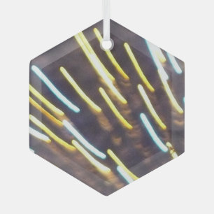Fireworks 6 ornement hexagone en verre