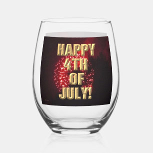 Fireworks 7 4 juillet verre à vin