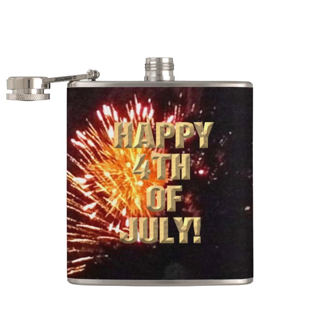 Fireworks 8 4th of July wrapped flask (Opened)