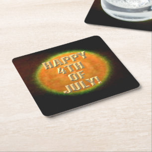 Fireworks 9 4th of July paper coasters