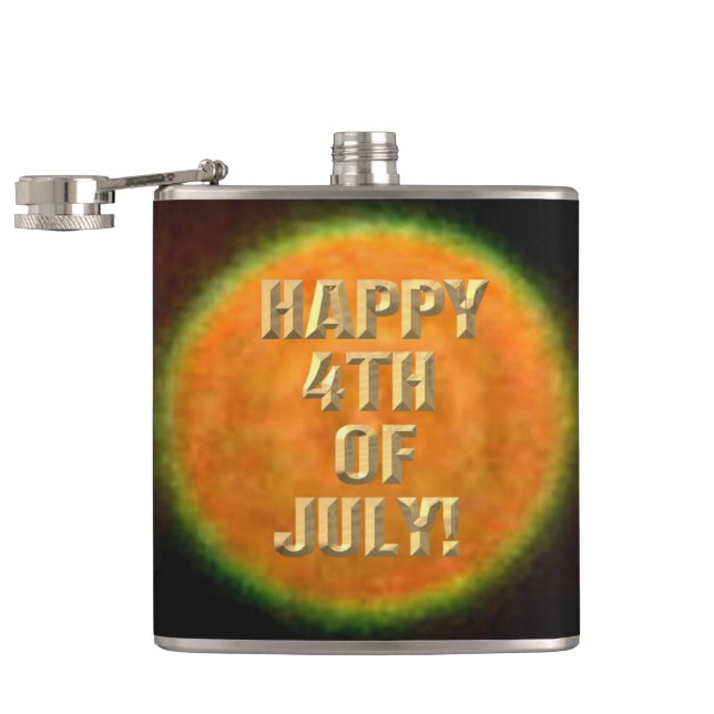Fireworks 9 4th of July wrapped flask (Opened)