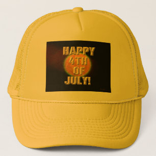 Fireworks 9 4th of July yellow trucker hat