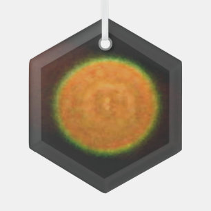 Fireworks 9 glass hexagon ornament