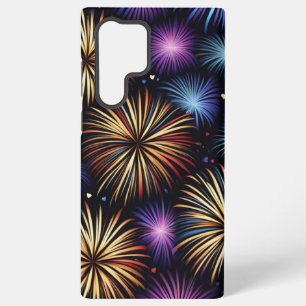 Fireworks and Hearts repetitive pattern Samsung Galaxy Case